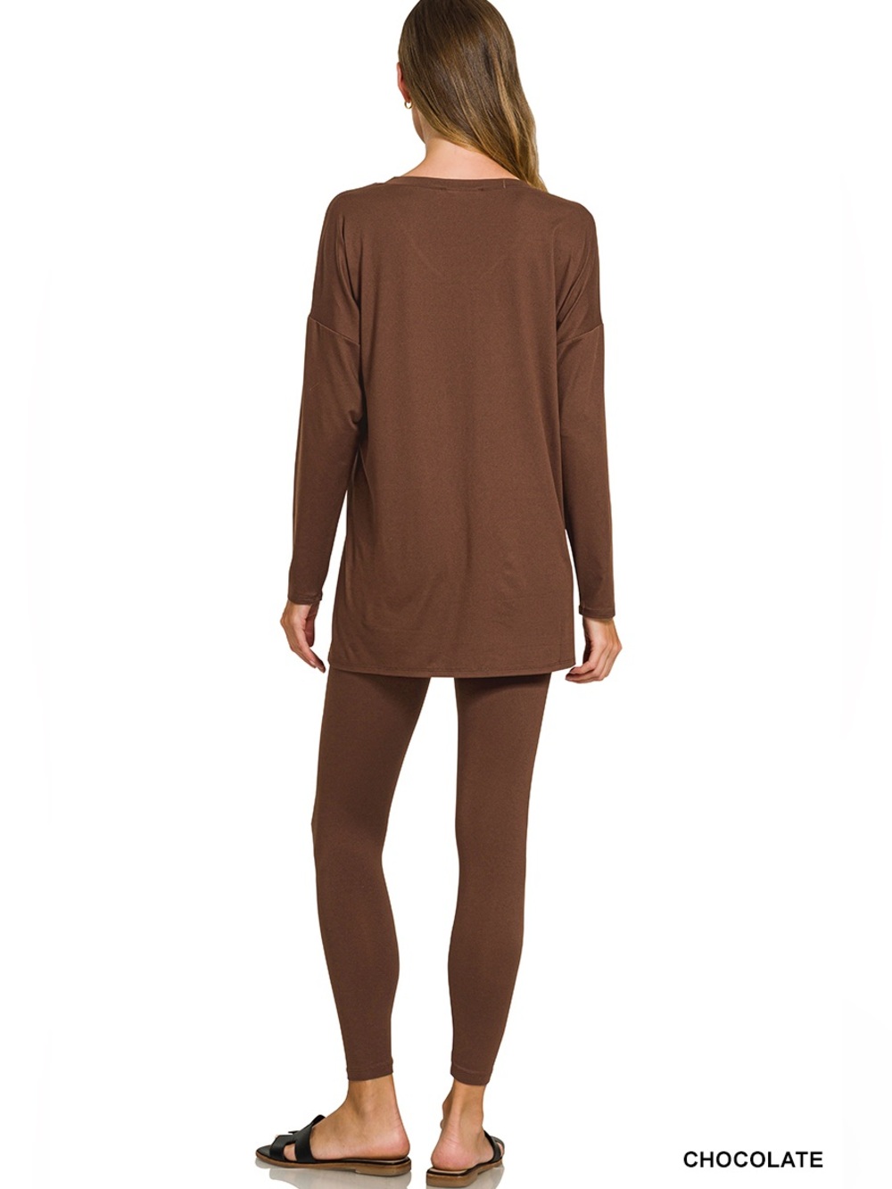 NWT ZENANA BRUSHED DTY MICROFIBER LOUNGEWEAR SET - Picture 3 of 3